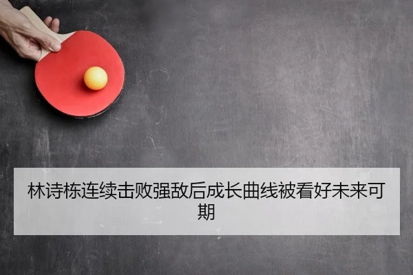 林诗栋连续击败强敌后成长曲线被看好未来可期